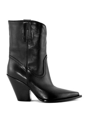 Alabama Texan ankle boot in black leather ELENA IACHI | E3999NERO